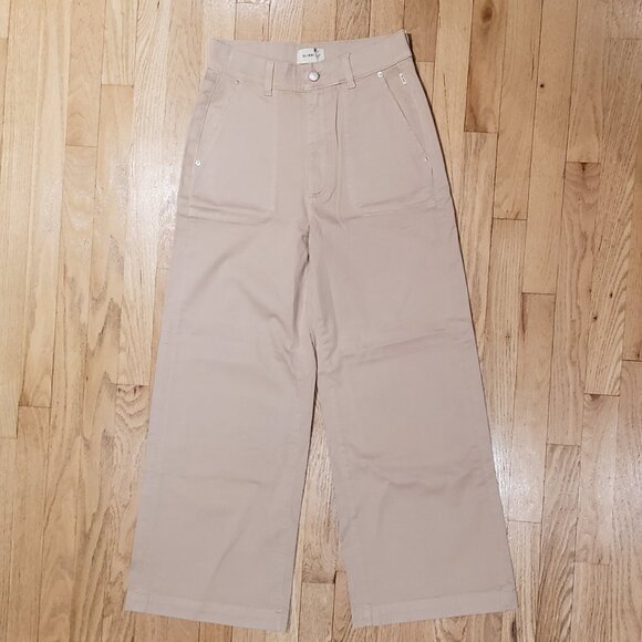 NWOT DL1961 Women's Hepburn Wide Leg High Rise Jeans in Almond Size 25" - Picture 1 of 7